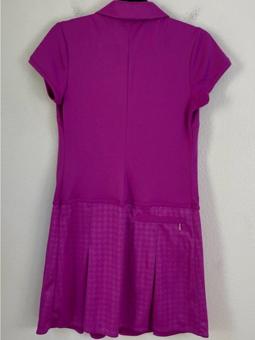 Adidas Magenta Polo Dress with Houndstooth Skirt - Picture 2 of 13